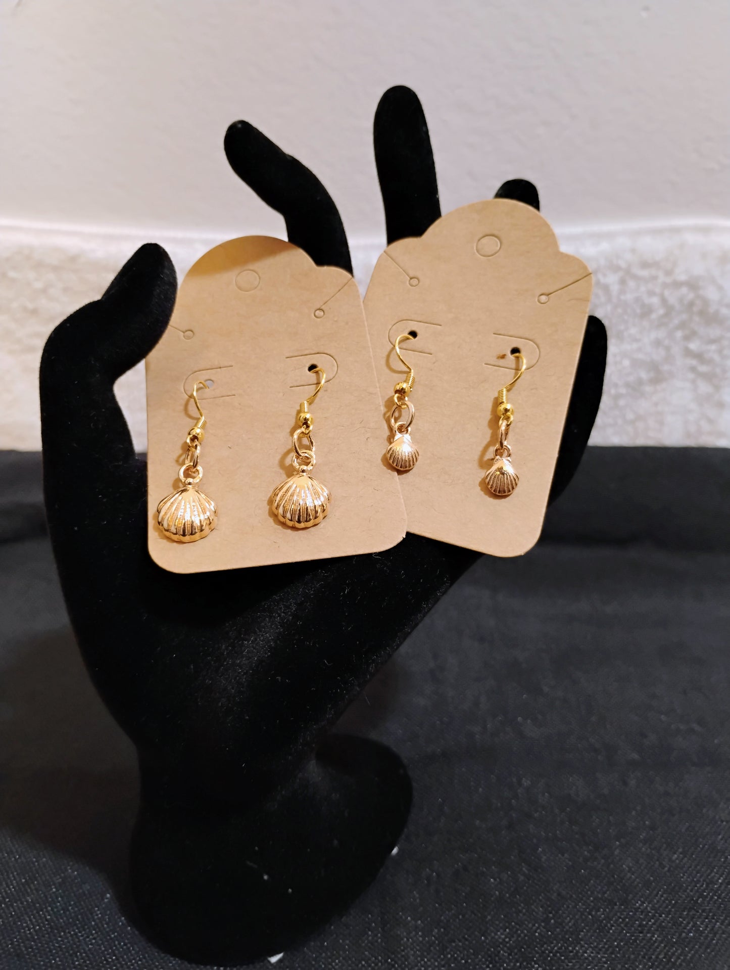 Gold Shell Charm Earring Set