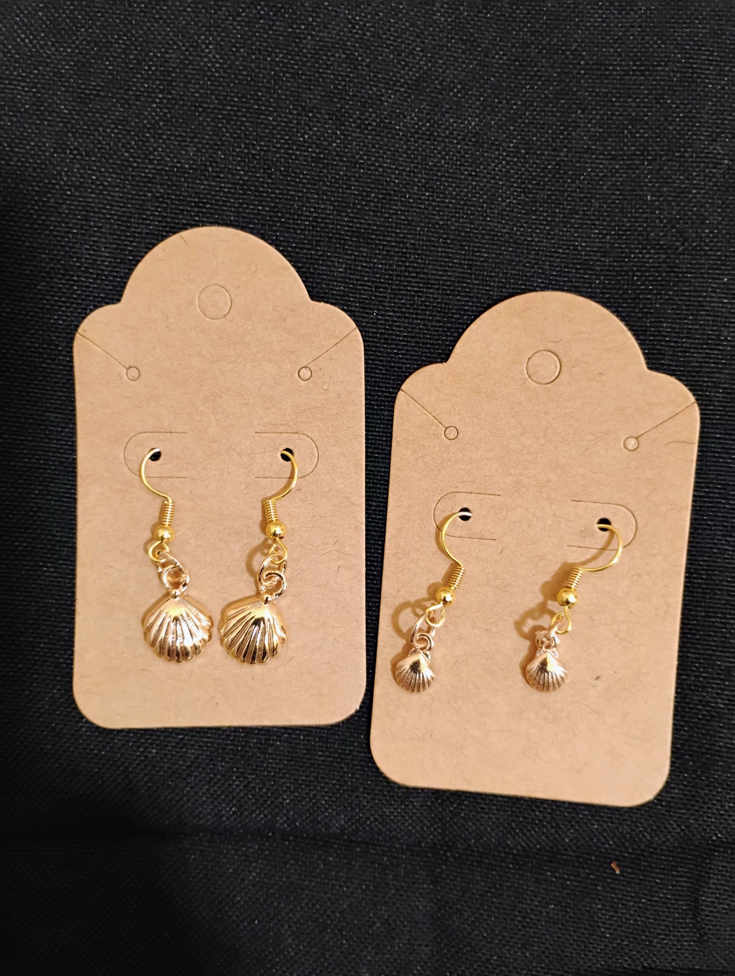 Gold Shell Charm Earring Set