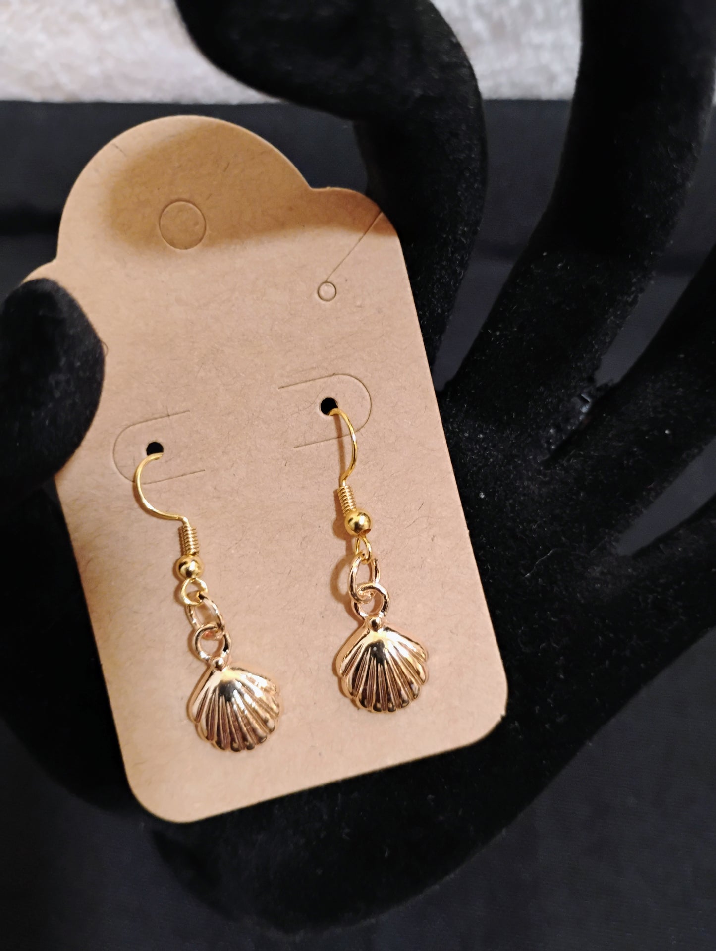 Gold Shell Charm Earring Set